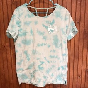 VS Pink Caged Back Tie Die Tee
